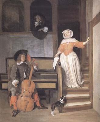 Gabriel Metsu The Cello Player (mk25) oil painting picture